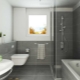 浴室中的灰色瓷砖：尺寸、颜色和设计理念
