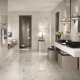 Carrelage en marbre de salle de bain: caractéristiques de conception et critères de sélection