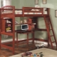 Children's loft bed with a work area - compact version with a desk