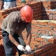 Wall masonry in one brick