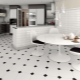 White tiles in the interior of the kitchen
