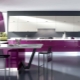 Purple kitchen in the interior