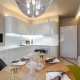 Diseño de cocina con un área de 13 m2. metro