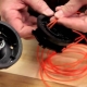 How do I wind the line around the Patriot trimmer reel?