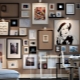 Wall decoration with photographs in frames