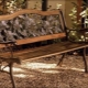 Metal and wood benches
