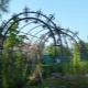 Metal garden arches in landscaping