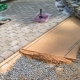 Preparation for laying paving slabs