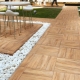 Wood-effect paving slabs