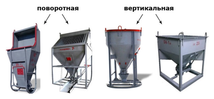 Types of concrete buckets