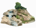 Kunstmatige waterval: originele ideeën in landschapsontwerp